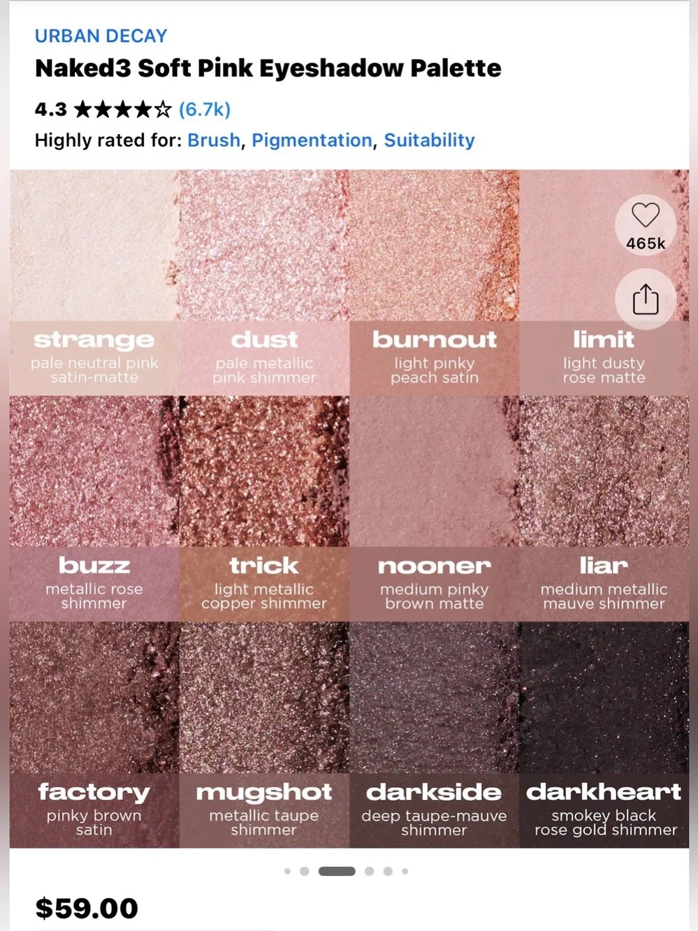 🦋Urban Decay Naked 3 Eyeshadow Palette